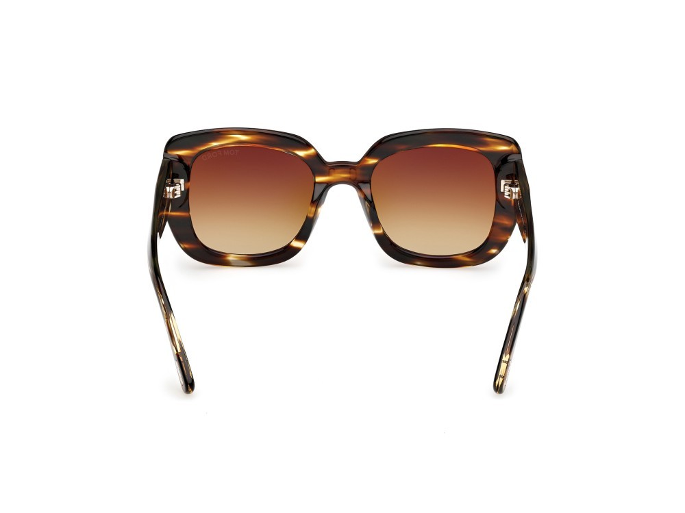 Sunglasses Tom Ford Carla 02 FT1220 (55F) color avana scura shape square lenses marrone sfumato