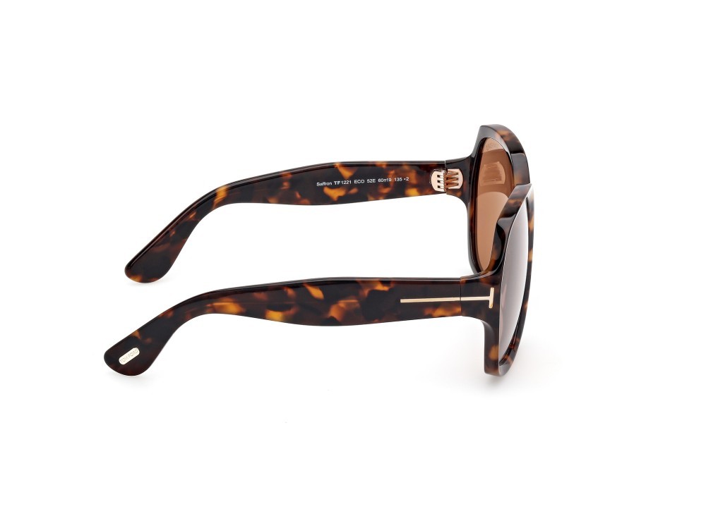 Sunglasses Tom Ford Saffron FT1221 (52E) color avana scura shape square lenses marrone 
