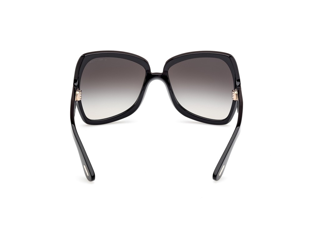 Sunglasses Tom Ford Jerry FT1222 (01B) color nero lucido shape butterfly lenses fumo grad.