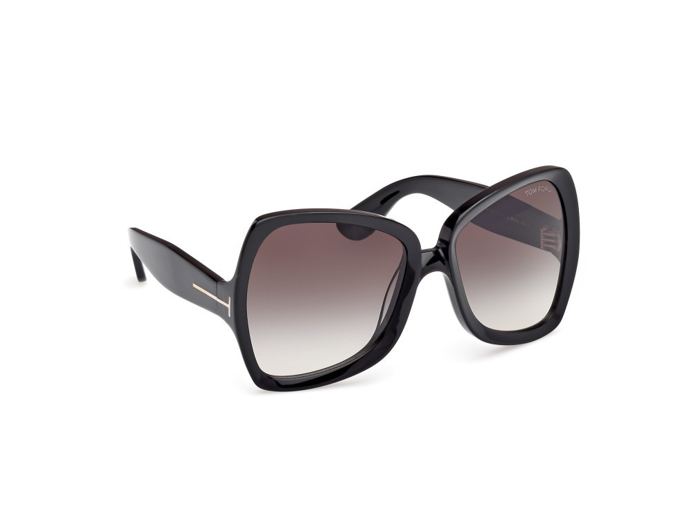 Sunglasses Tom Ford Jerry FT1222 (01B) color nero lucido shape butterfly lenses fumo grad.