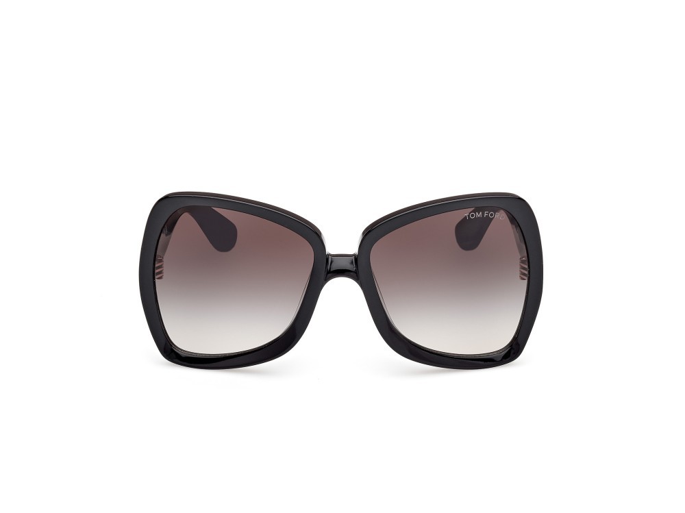 Sunglasses Tom Ford Jerry FT1222 (01B) color nero lucido shape butterfly lenses fumo grad.