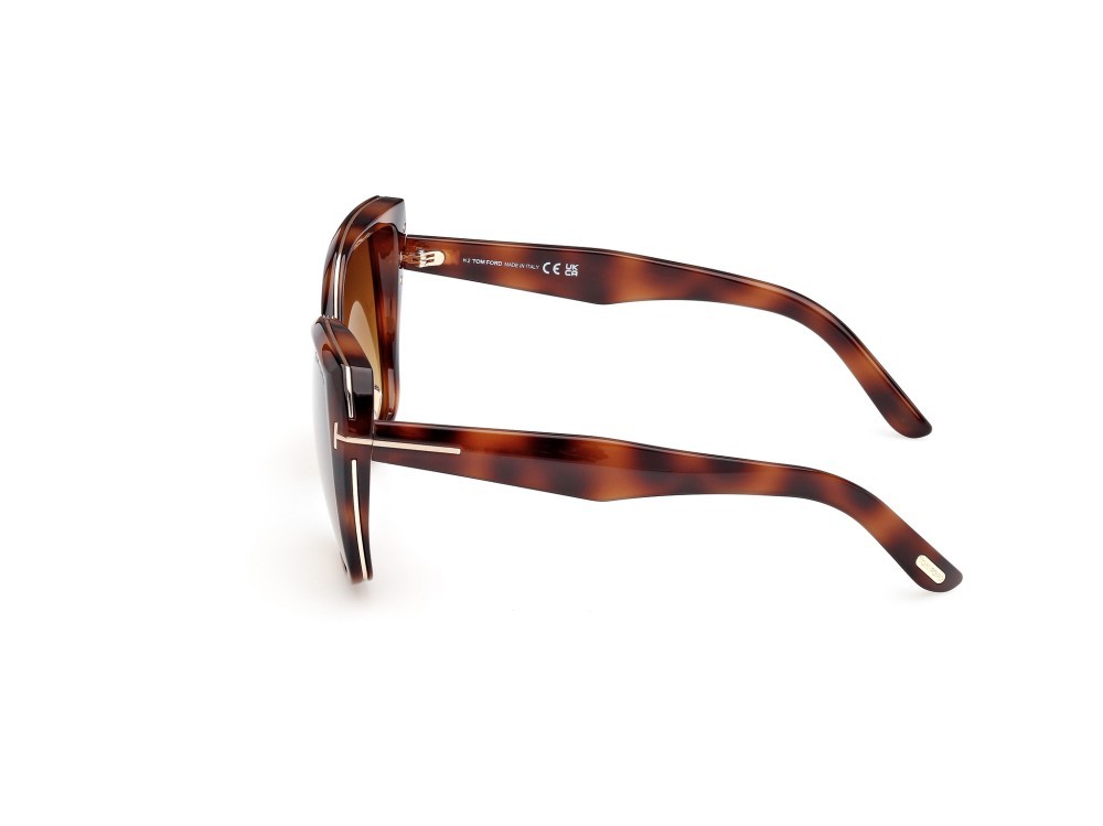 Sunglasses Tom Ford Plum FT1223 (53F) color avana bionda shape butterfly lenses marrone sfumato