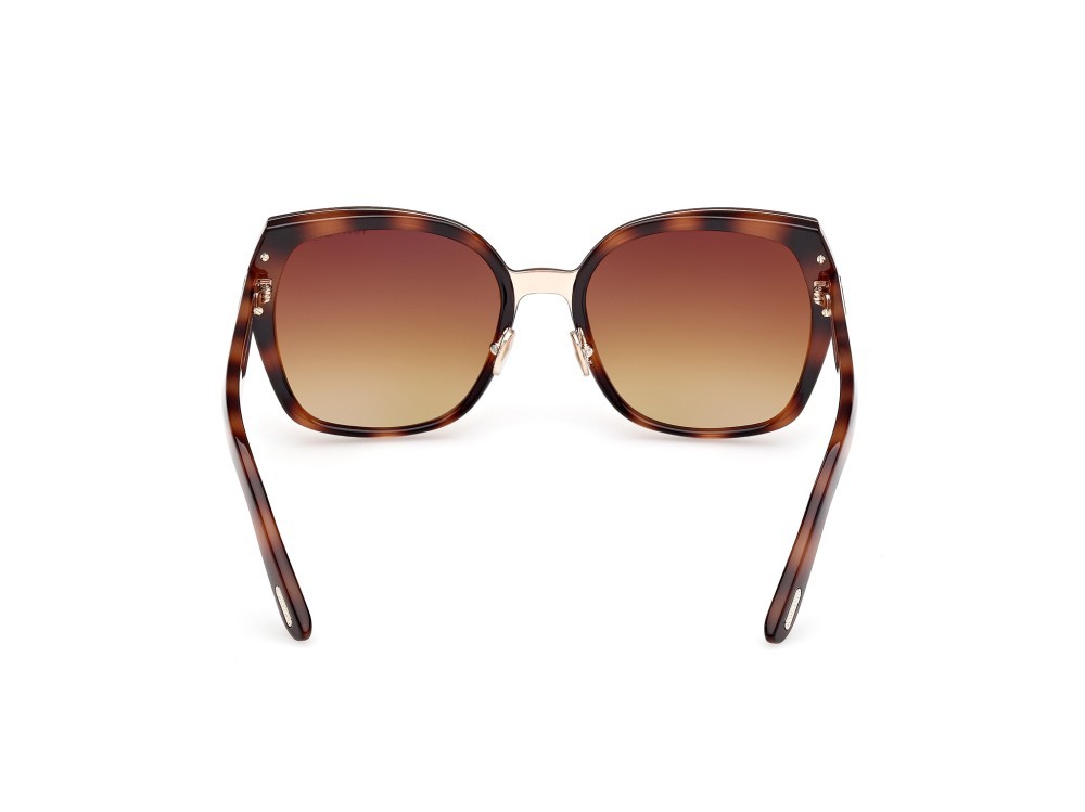 Sunglasses Tom Ford Plum FT1223 (53F) color avana bionda shape butterfly lenses marrone sfumato