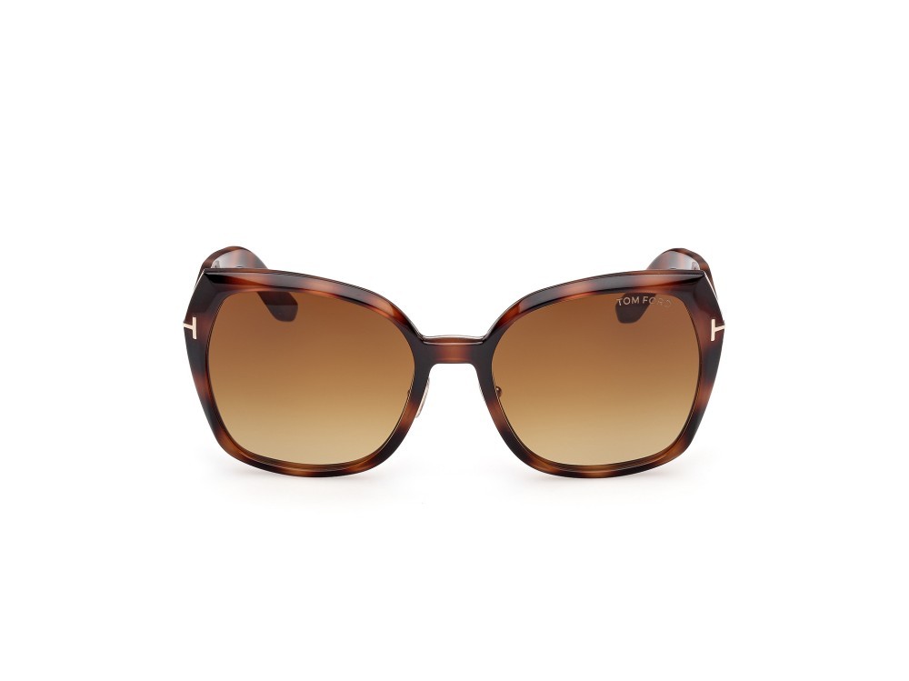 Sunglasses Tom Ford Plum FT1223 (53F) color avana bionda shape butterfly lenses marrone sfumato