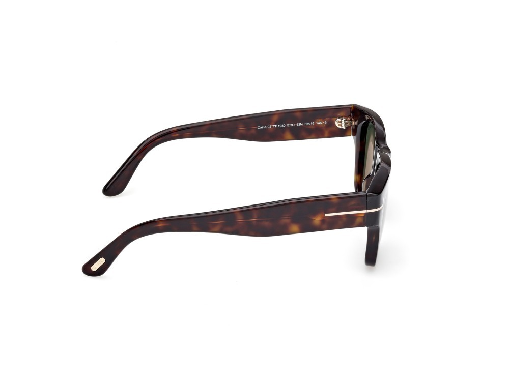 Sunglasses Tom Ford FT1280 (52N) color avana scura shape square lenses verde