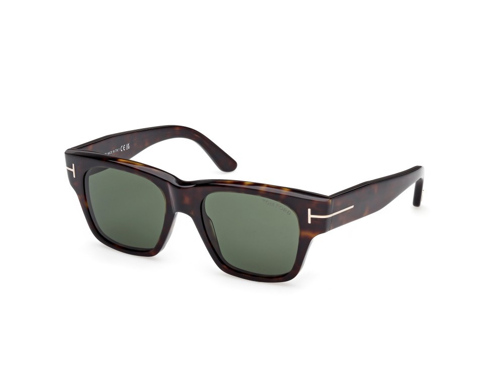Sunglasses Tom Ford FT1280 (52N) color avana scura shape square lenses verde