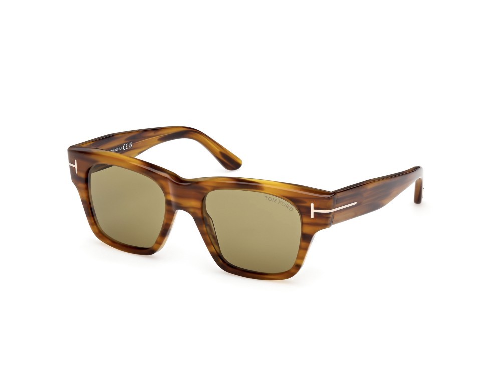 Sunglasses Tom Ford FT1280 (55N) color avana colorata shape square lenses verde