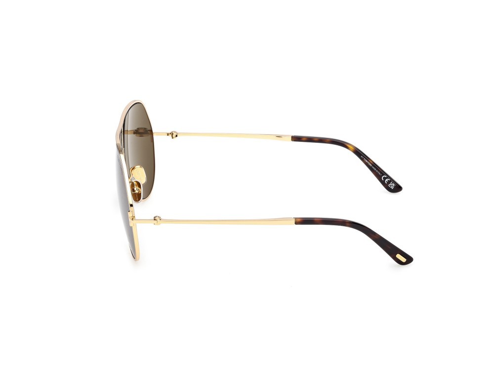 Sunglasses Tom Ford Rickie-02 FT1281 (30N) color oro endura lucido shape navigator lenses verde