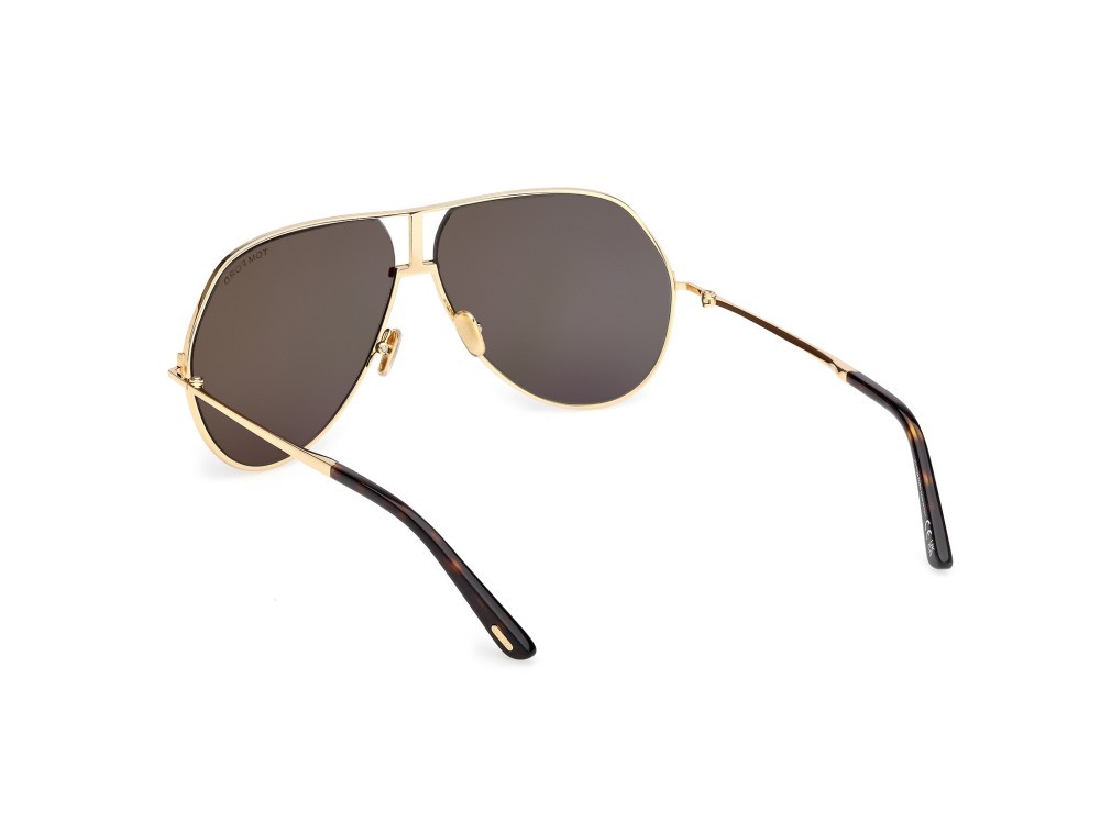 Sunglasses Tom Ford Rickie-02 FT1281 (30N) color oro endura lucido shape navigator lenses verde