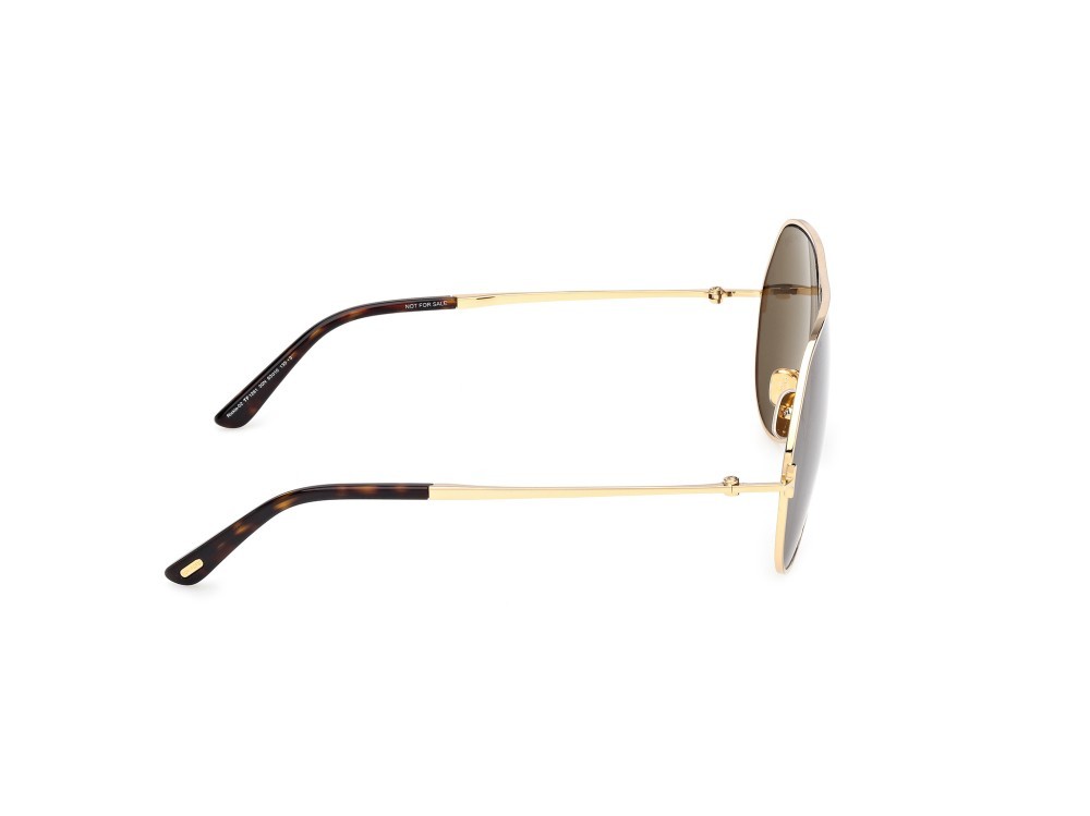 Sunglasses Tom Ford Rickie-02 FT1281 (30N) color oro endura lucido shape navigator lenses verde