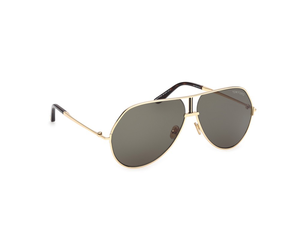 Sunglasses Tom Ford Rickie-02 FT1281 (30N) color oro endura lucido shape navigator lenses verde