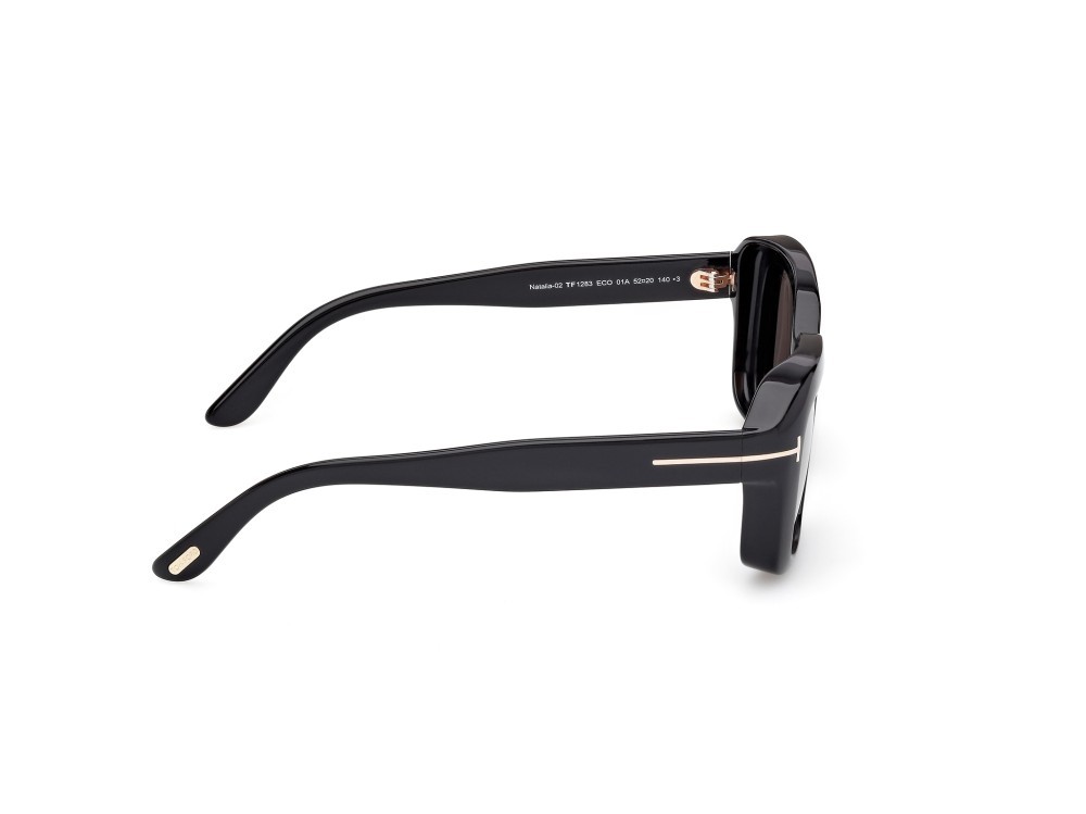 Sunglasses Tom Ford Natalia-02 FT1283 (01A) color nero lucido shape square lenses fumo