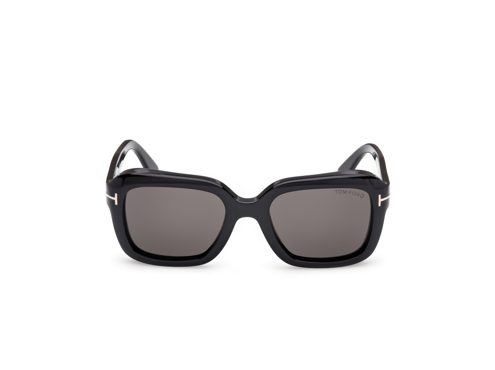 Sunglasses Tom Ford Natalia-02 FT1283 (01A) color nero lucido shape square lenses fumo