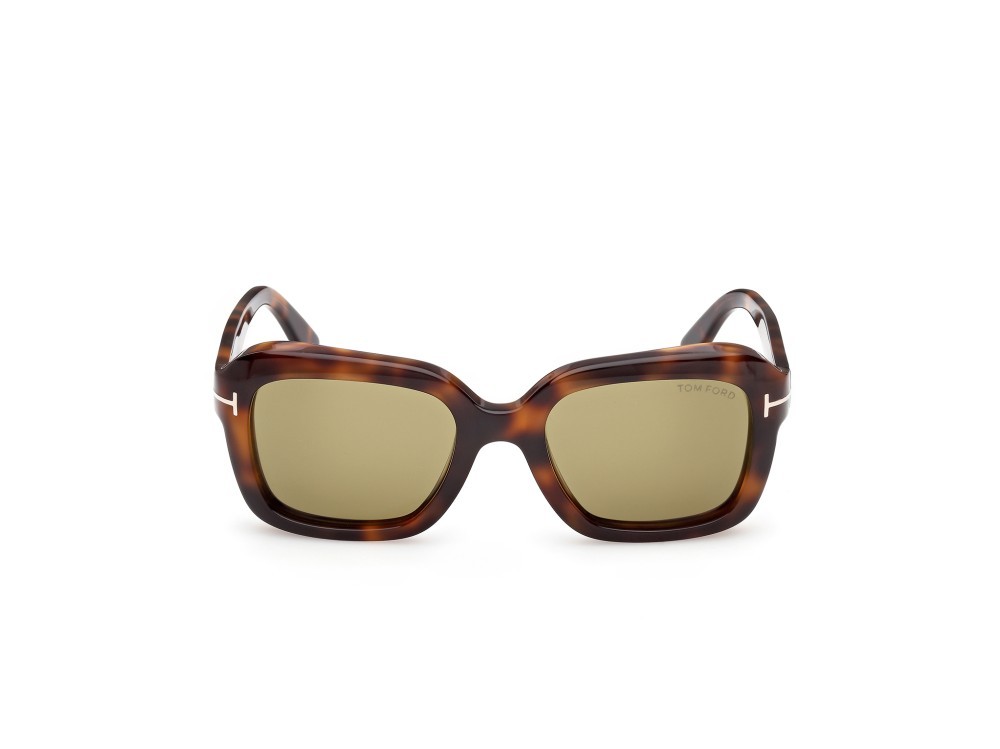 Sonnenbrillen Tom Ford Natalia-02 FT1283 (53N) farbe avana bionda form quadratisch gläser verde