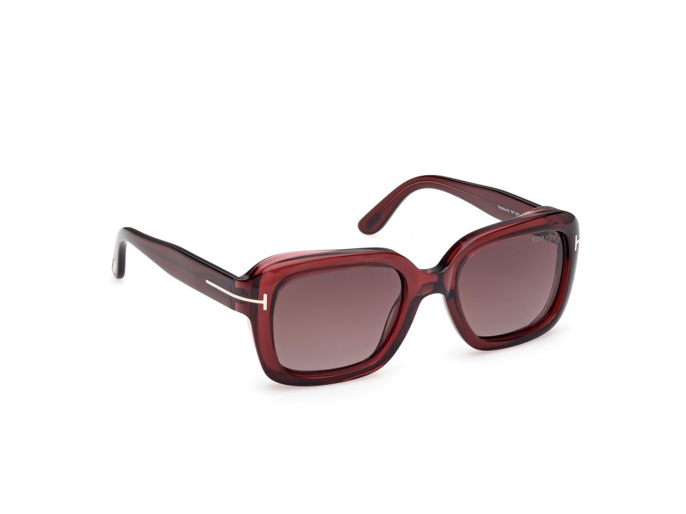 Sunglasses Tom Ford Natalia-02 FT1283 (69T) color bordeaux lucido shape square lenses bordeaux sfumato