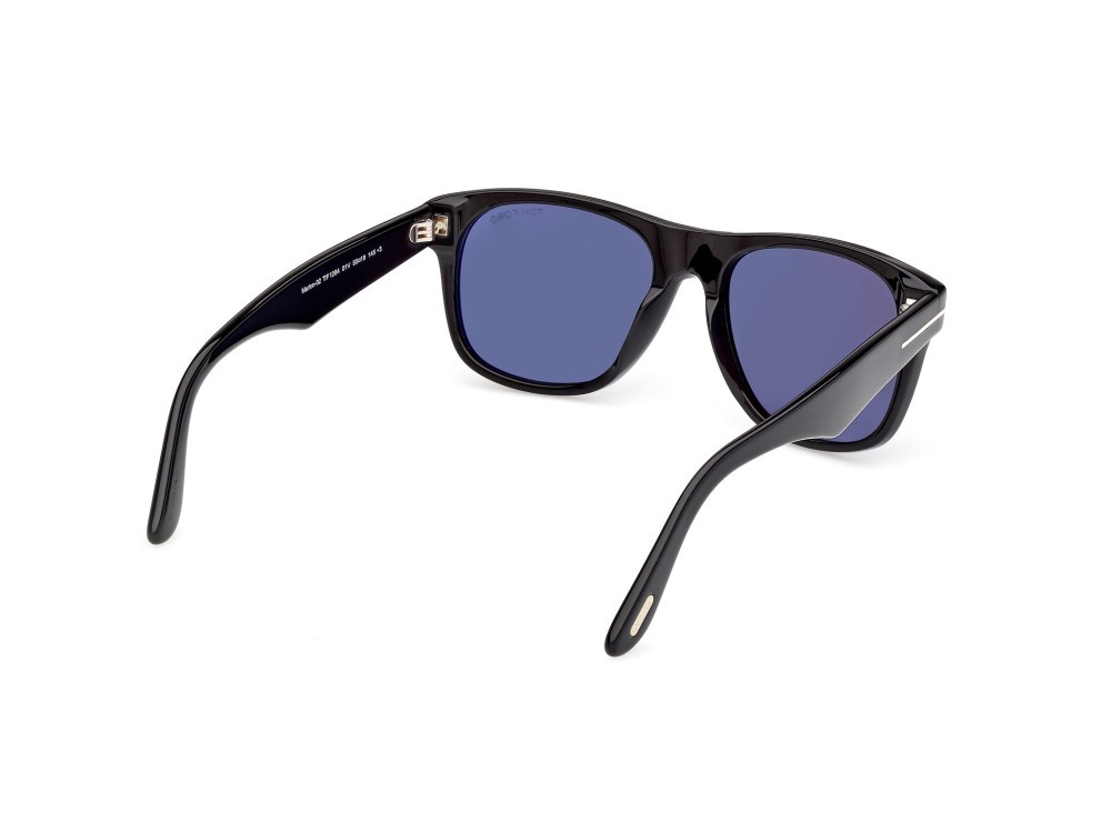 Sunglasses Tom Ford Marlon-02 FT1284 (01V) color nero lucido shape square lenses blu