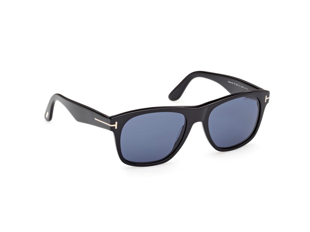 Sunglasses Tom Ford Marlon-02 FT1284 (01V) color nero lucido shape square lenses blu