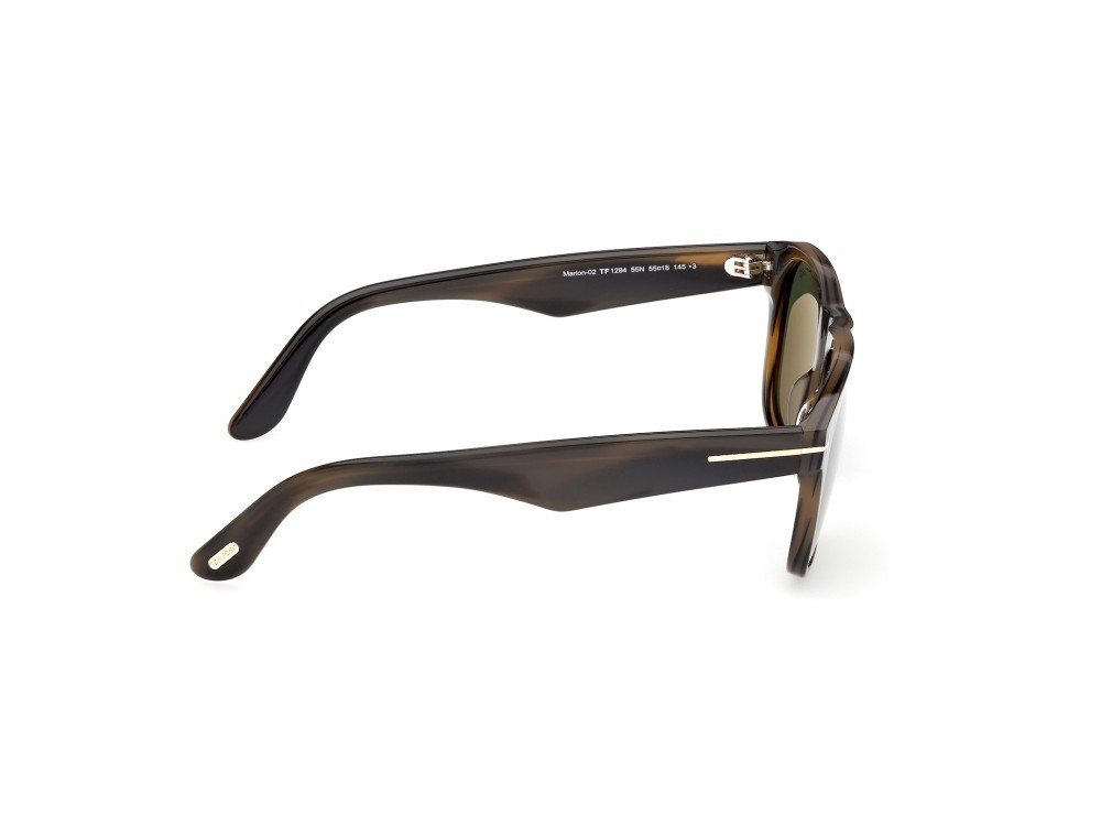 Sunglasses Tom Ford Marlon-02 FT1284 (55N) color avana colorata shape square lenses verde 