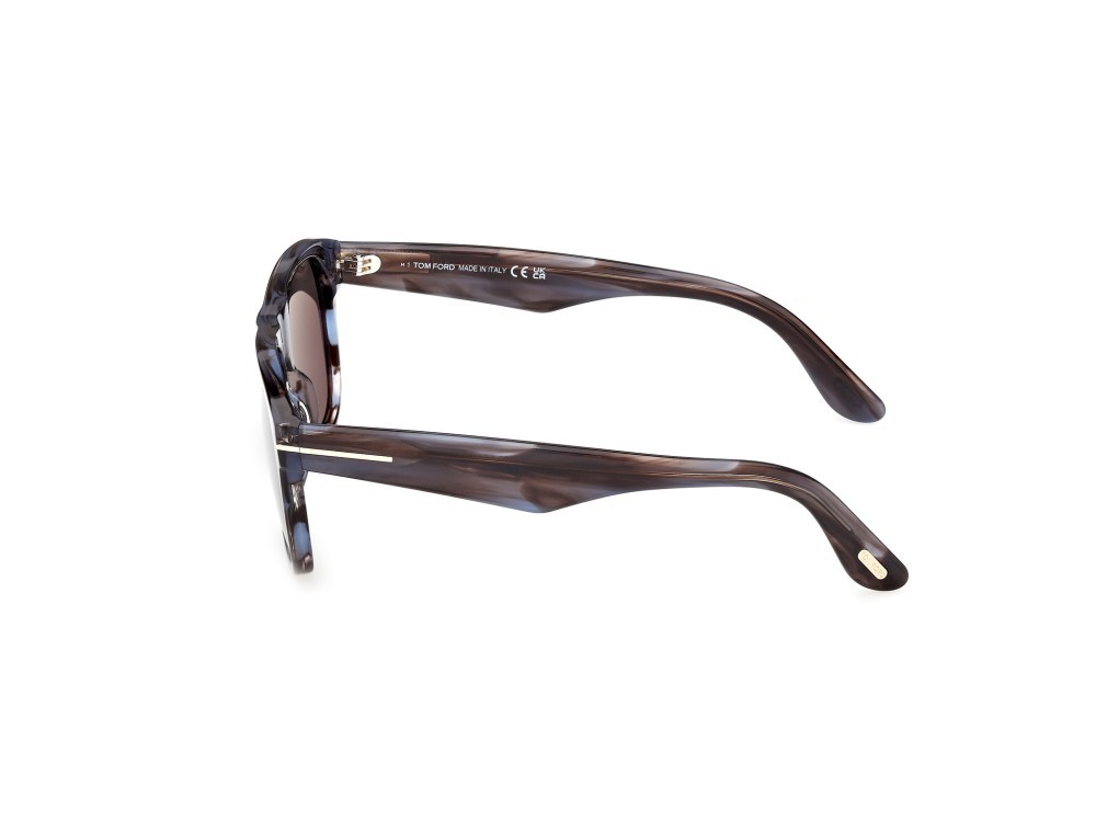 Sonnenbrillen Tom Ford Marlon-02 FT1284 (56A) farbe avana colorata form quadratisch gläser fumo