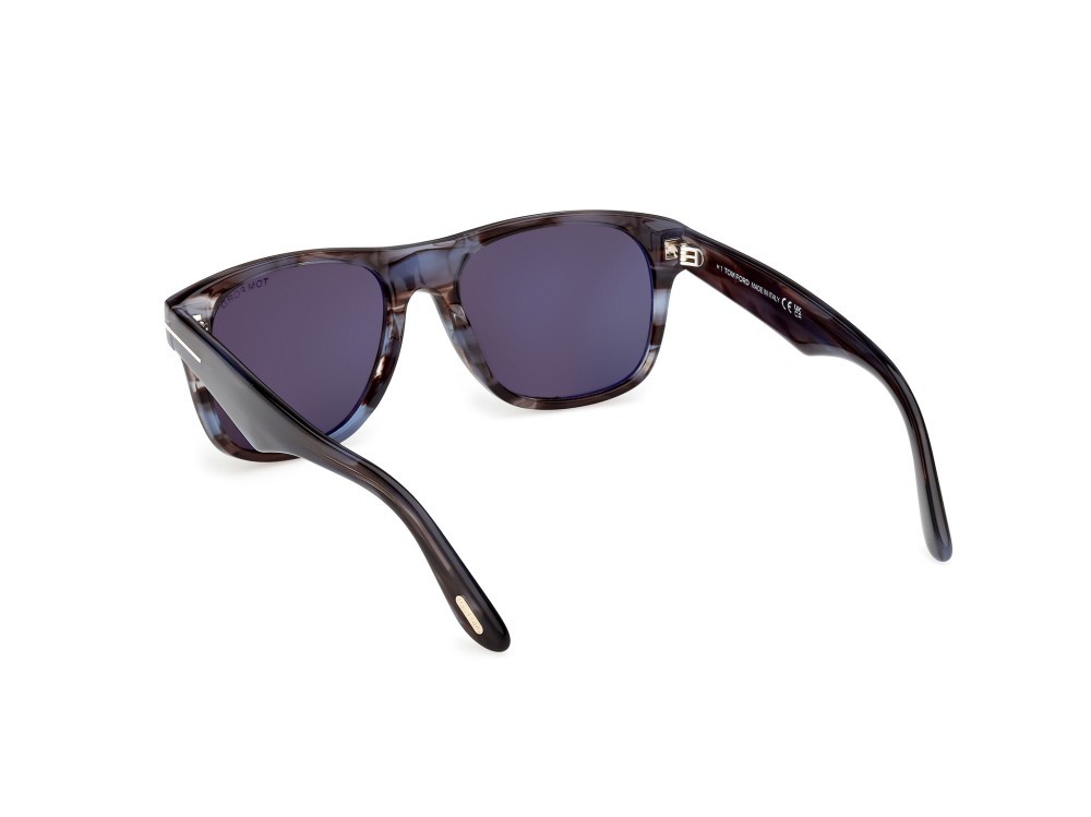Sonnenbrillen Tom Ford Marlon-02 FT1284 (56A) farbe avana colorata form quadratisch gläser fumo