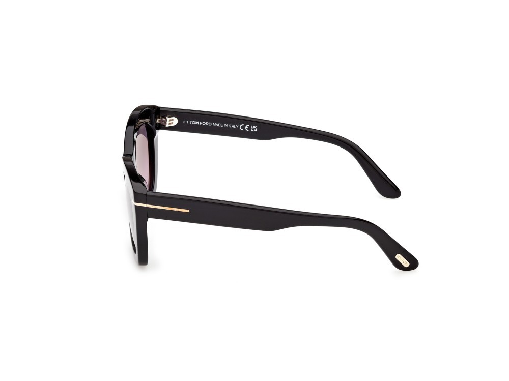 Sunglasses Tom Ford Linda-02 FT1285 (01B) color nero lucido shape butterfly lenses fumo grad.