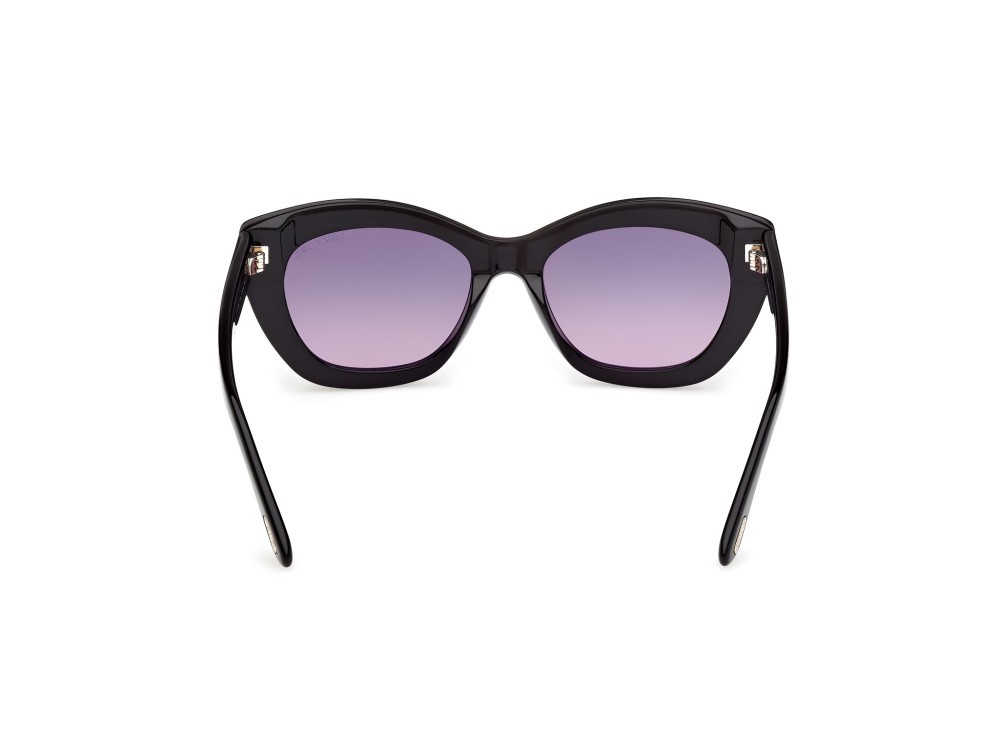 Sunglasses Tom Ford Linda-02 FT1285 (01B) color nero lucido shape butterfly lenses fumo grad.