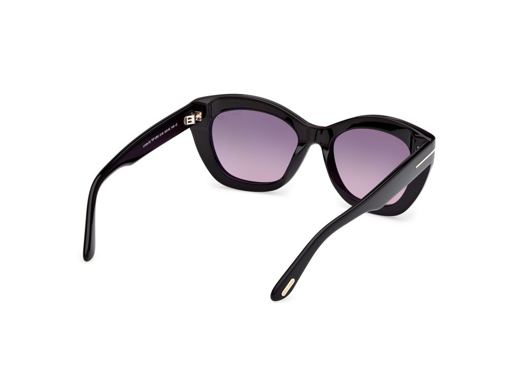 Sunglasses Tom Ford Linda-02 FT1285 (01B) color nero lucido shape butterfly lenses fumo grad.