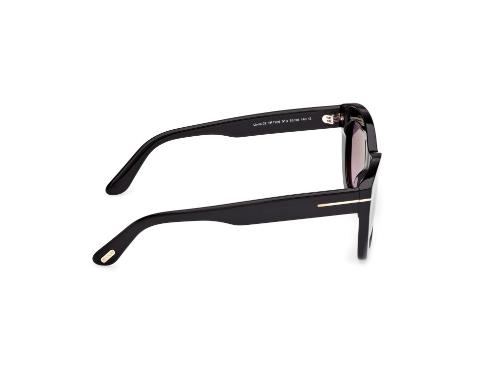 Sunglasses Tom Ford Linda-02 FT1285 (01B) color nero lucido shape butterfly lenses fumo grad.