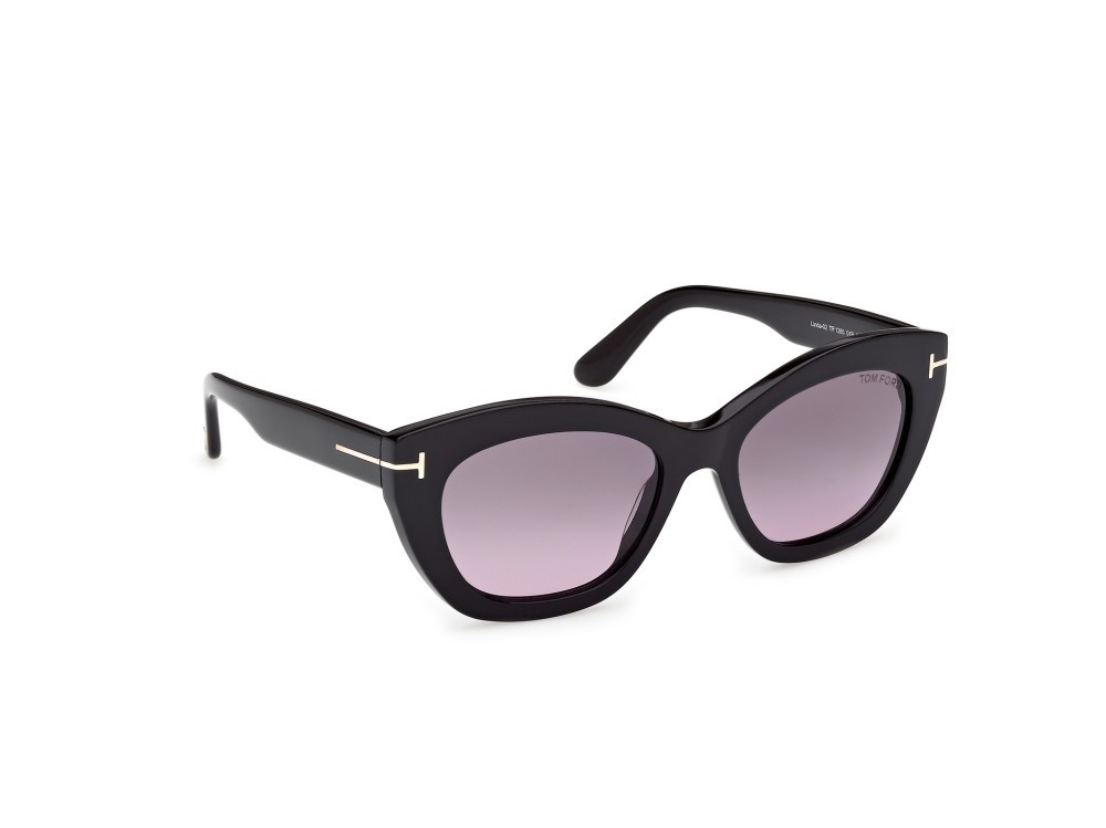 Sunglasses Tom Ford Linda-02 FT1285 (01B) color nero lucido shape butterfly lenses fumo grad.