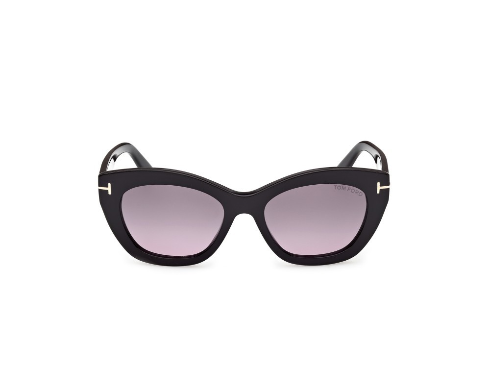 Sunglasses Tom Ford Linda-02 FT1285 (01B) color nero lucido shape butterfly lenses fumo grad.