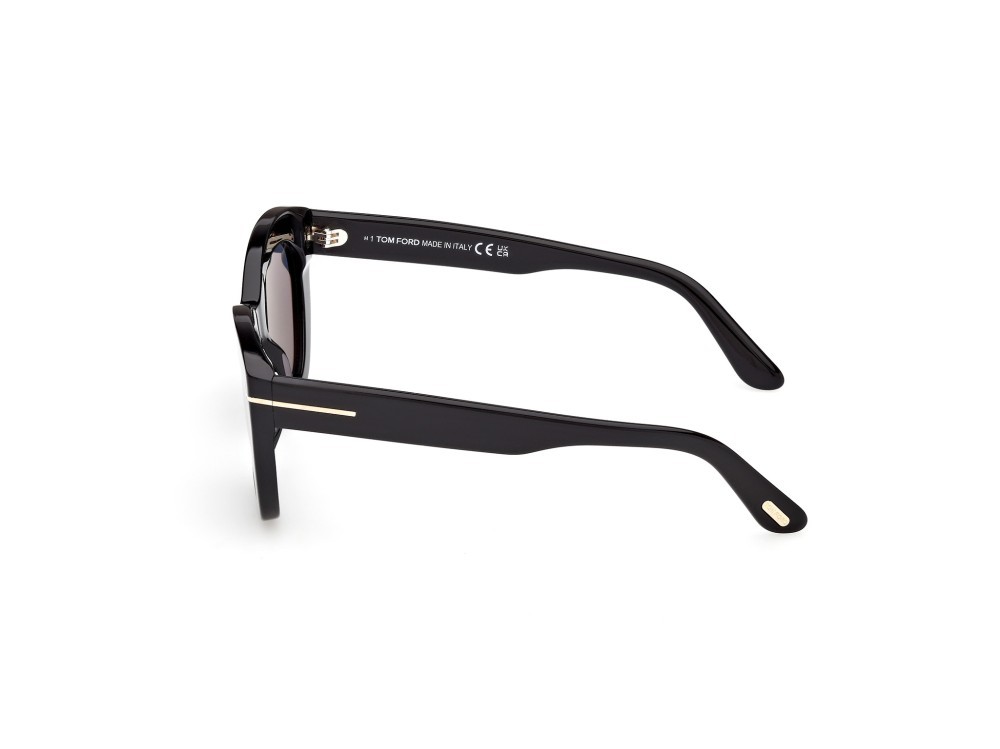 Sunglasses Tom Ford Linda-02 FT1285 (01D) color nero lucido shape butterfly lenses fumo polar.