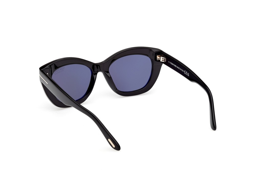 Sunglasses Tom Ford Linda-02 FT1285 (01D) color nero lucido shape butterfly lenses fumo polar.