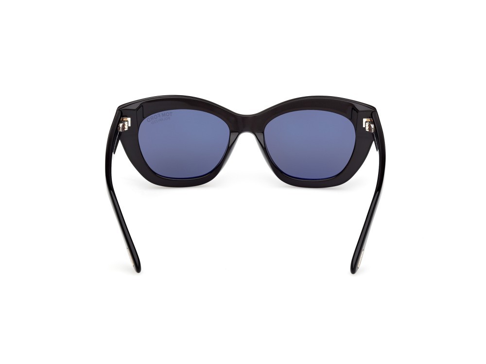 Sunglasses Tom Ford Linda-02 FT1285 (01D) color nero lucido shape butterfly lenses fumo polar.