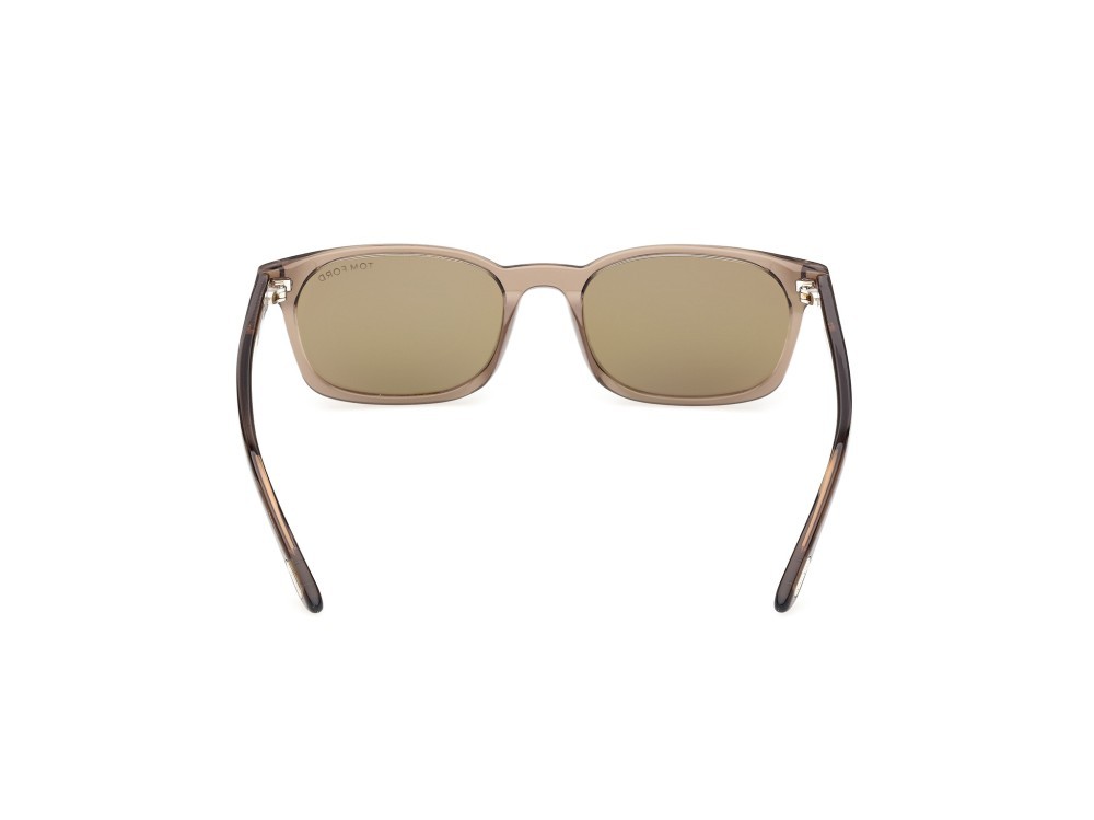 Sunglasses Tom Ford Miles-02 FT1300 (45N) color marrone chiaro lucido  shape rectangle lenses verde
