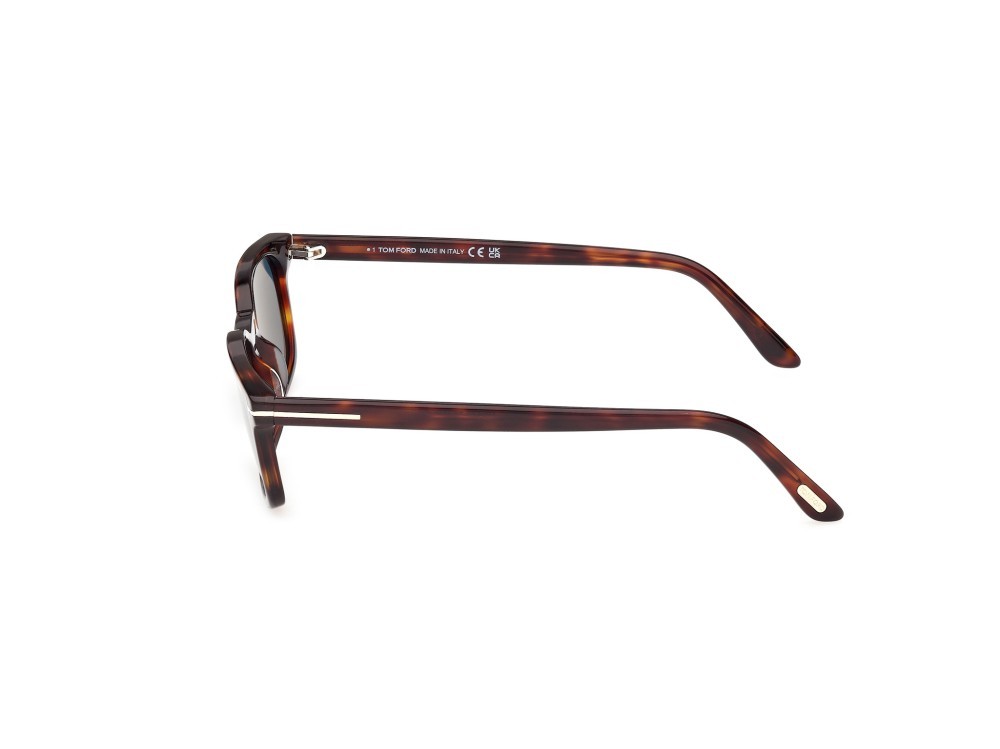 Sunglasses Tom Ford Miles-02 FT1300 (54V) color avana rossa  shape rectangle lenses blu