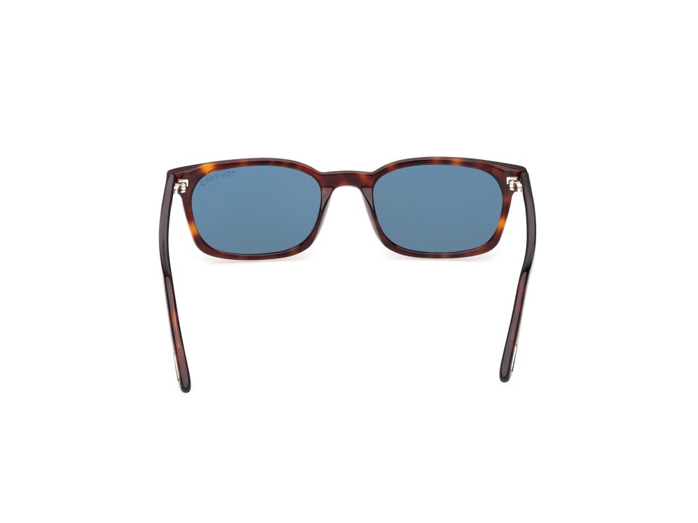 Sunglasses Tom Ford Miles-02 FT1300 (54V) color avana rossa  shape rectangle lenses blu