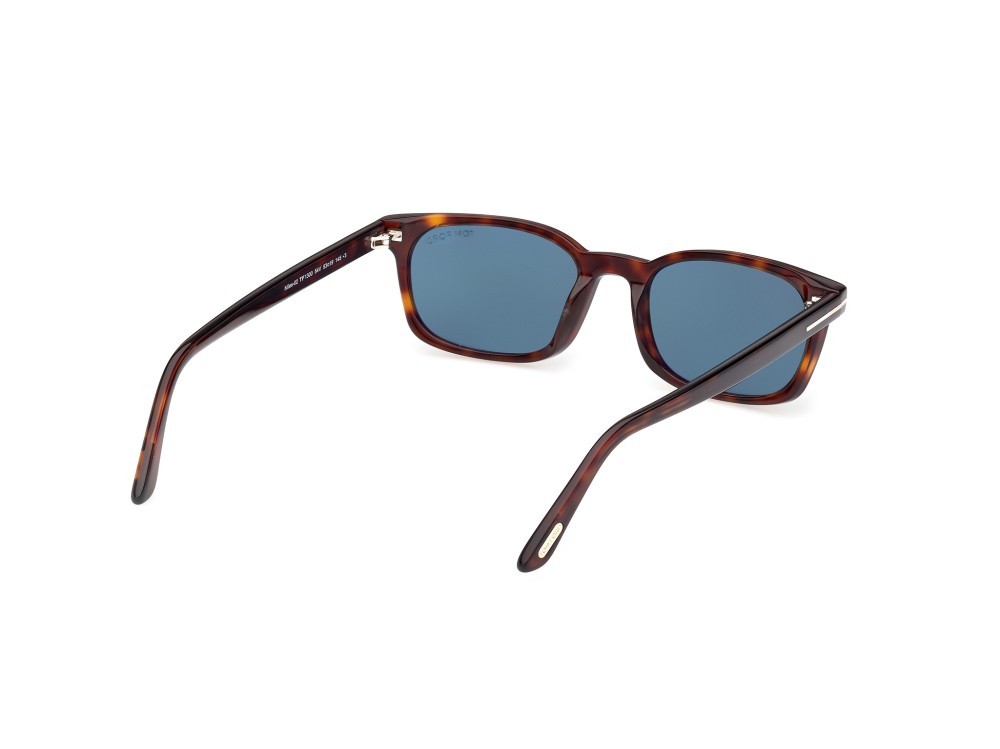 Sunglasses Tom Ford Miles-02 FT1300 (54V) color avana rossa  shape rectangle lenses blu