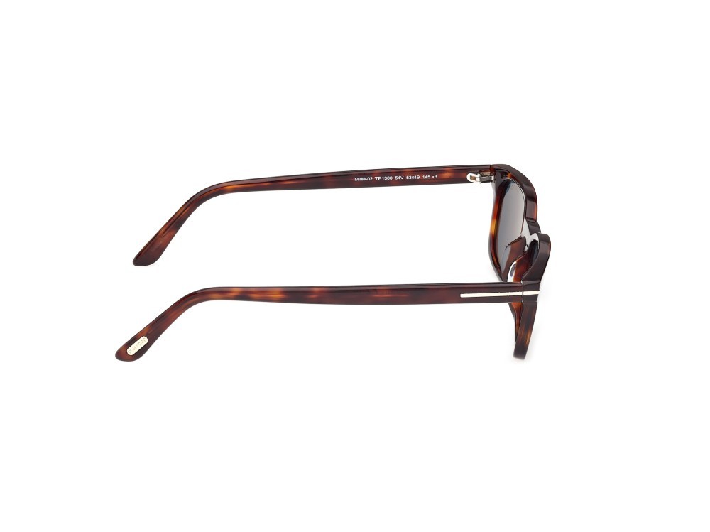 Sunglasses Tom Ford Miles-02 FT1300 (54V) color avana rossa  shape rectangle lenses blu