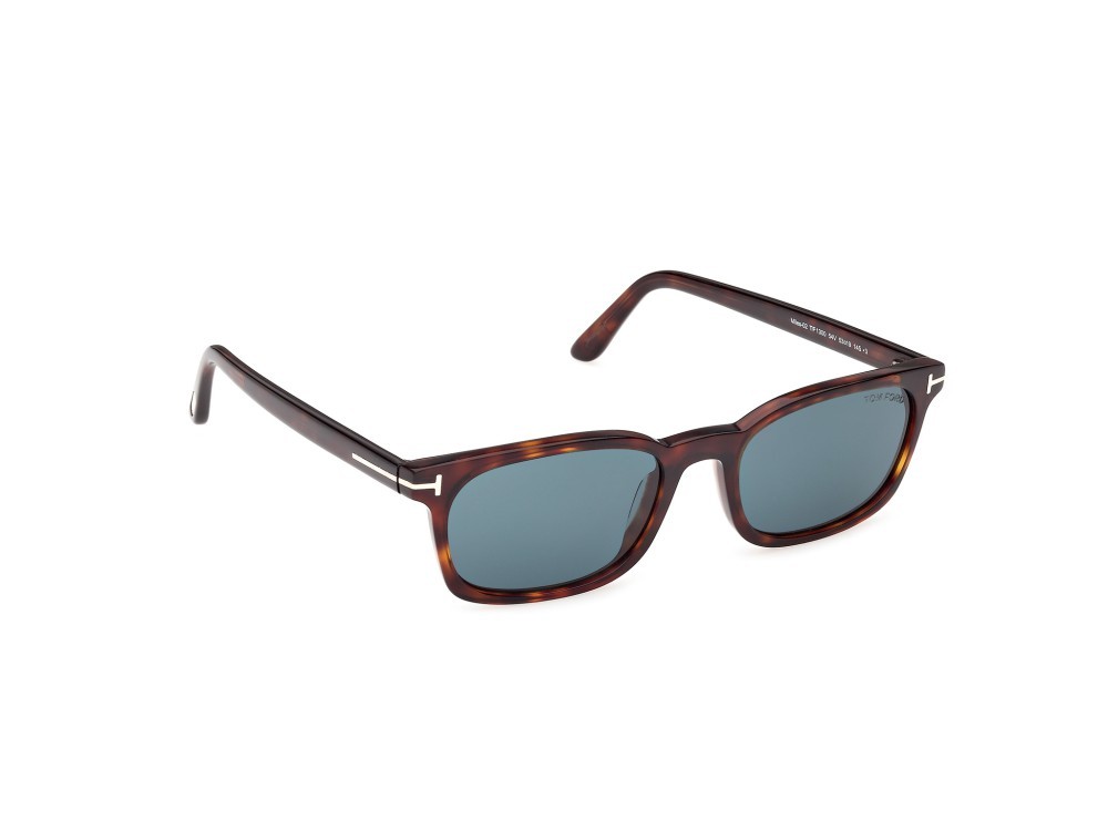 Sunglasses Tom Ford Miles-02 FT1300 (54V) color avana rossa  shape rectangle lenses blu