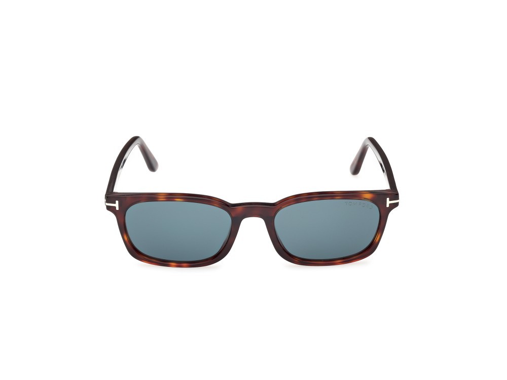 Sunglasses Tom Ford Miles-02 FT1300 (54V) color avana rossa  shape rectangle lenses blu