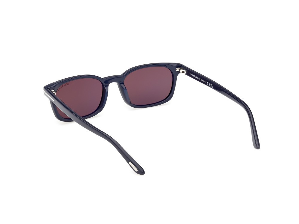 Sonnenbrillen Tom Ford Miles-02 FT1300 (90E) farbe blu lucido form rechteckig gläser marrone