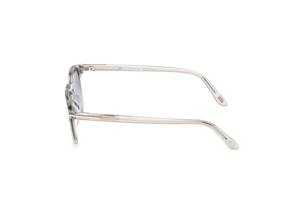 Sunglasses Tom Ford Holt-02 FT1302 (20W) color grigio lucido shape round lenses blu sfumato