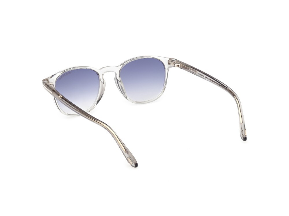 Sunglasses Tom Ford Holt-02 FT1302 (20W) color grigio lucido shape round lenses blu sfumato