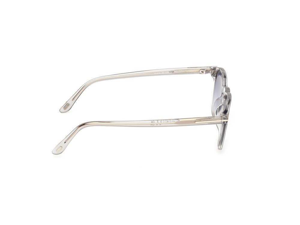 Sunglasses Tom Ford Holt-02 FT1302 (20W) color grigio lucido shape round lenses blu sfumato
