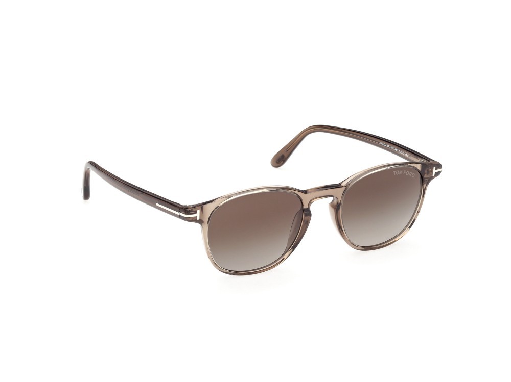 Sonnenbrillen Tom Ford Holt-02 FT1302 (45B) farbe marrone chiaro lucido form rund gläser fumo grad.