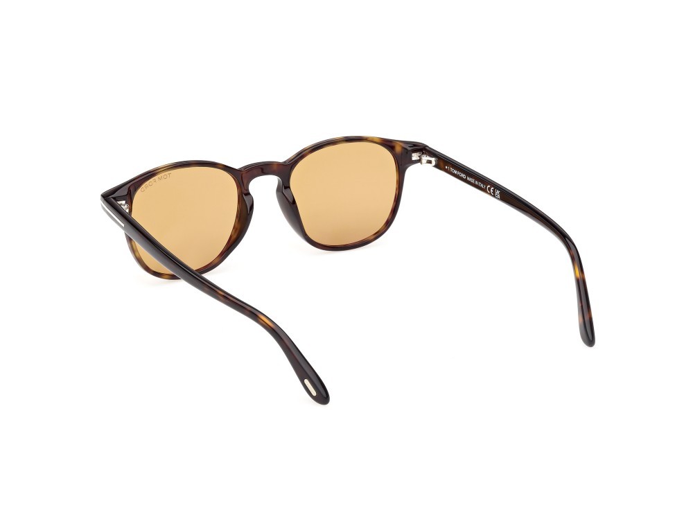 Sunglasses Tom Ford Holt-02 FT1302 (52E) color avana scura shape round lenses marrone