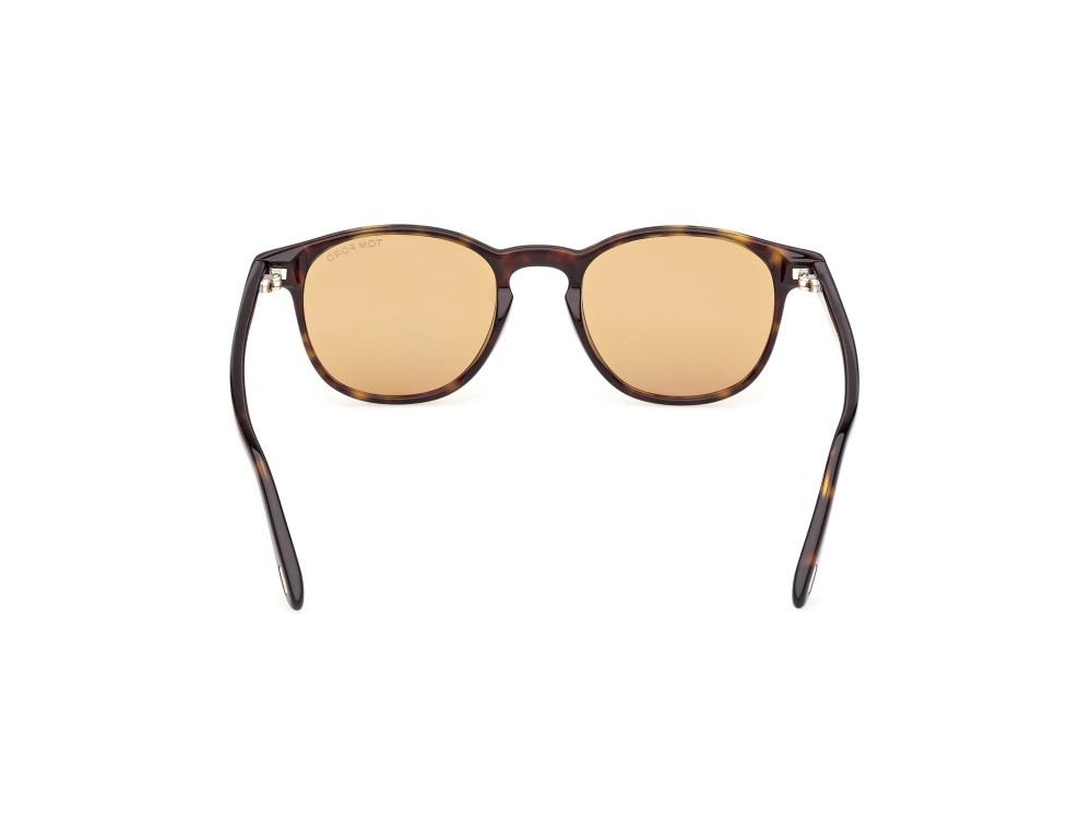 Sunglasses Tom Ford Holt-02 FT1302 (52E) color avana scura shape round lenses marrone