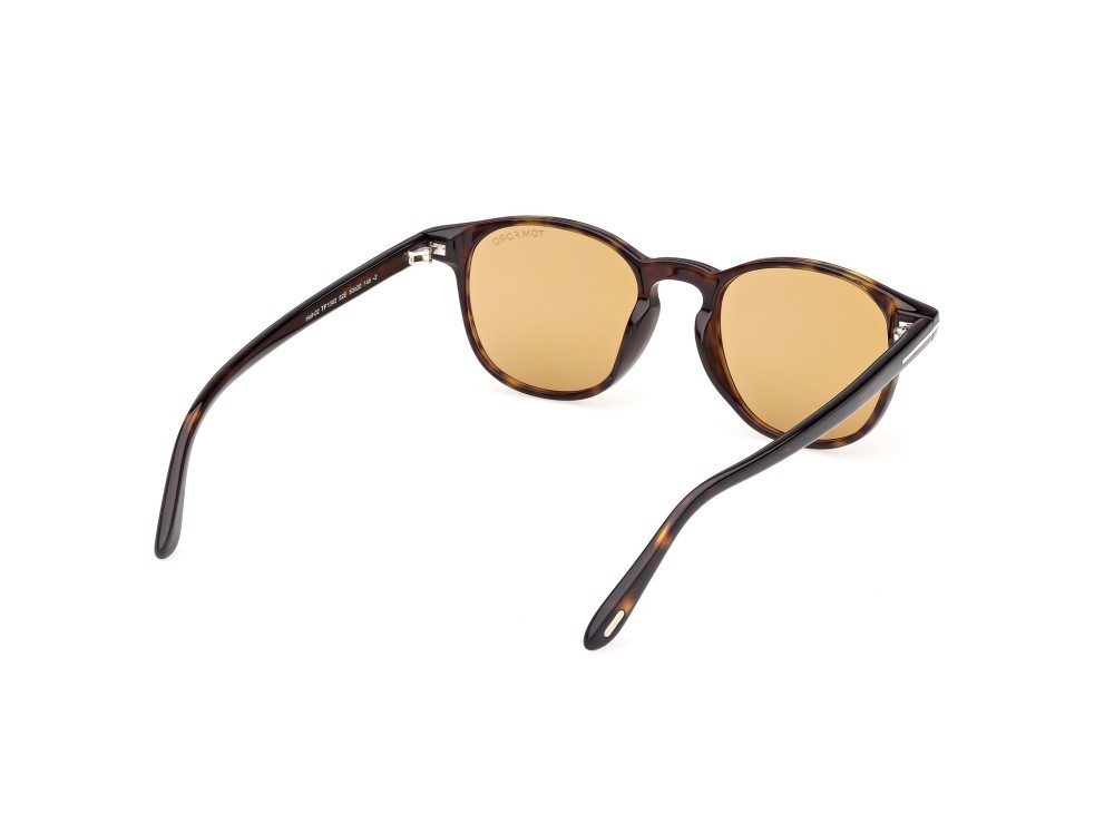 Sunglasses Tom Ford Holt-02 FT1302 (52E) color avana scura shape round lenses marrone