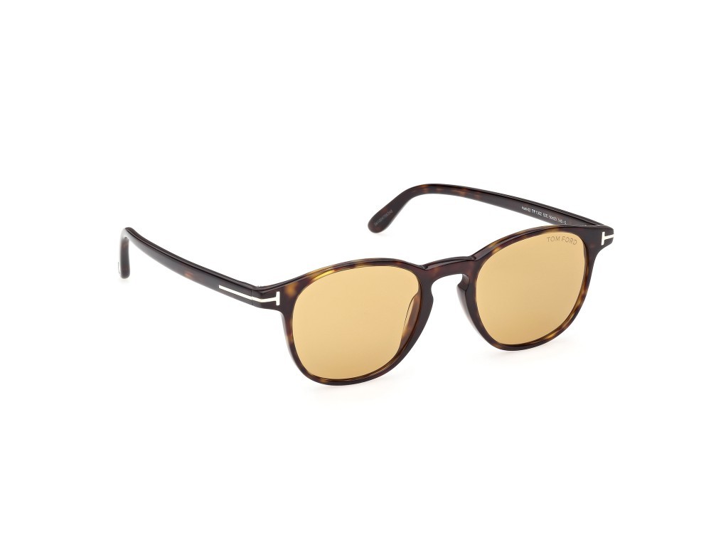 Sunglasses Tom Ford Holt-02 FT1302 (52E) color avana scura shape round lenses marrone