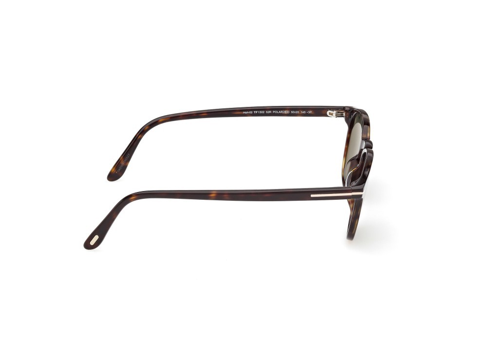Sonnenbrillen Tom Ford Holt-02 FT1302 (52R) farbe avana scura form rund gläser verde polar.